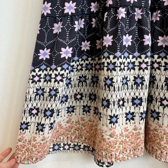 Dex Scoop Back Tiered Midi Dress Navy Garden Women’s 2XL Floral Peasant Summer - Picture 3 of 9